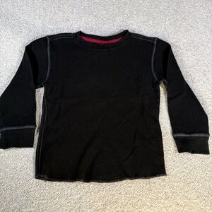 Ramped Up Waffle Knit Thermal Long Sleeve Shirt Boys Size Small Black